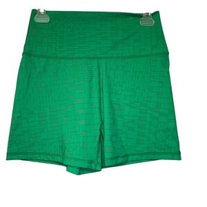 Aerie Offline Women's Hi Rise Shortie‎ Shorts 4" Inseam Geometric Green Size LG